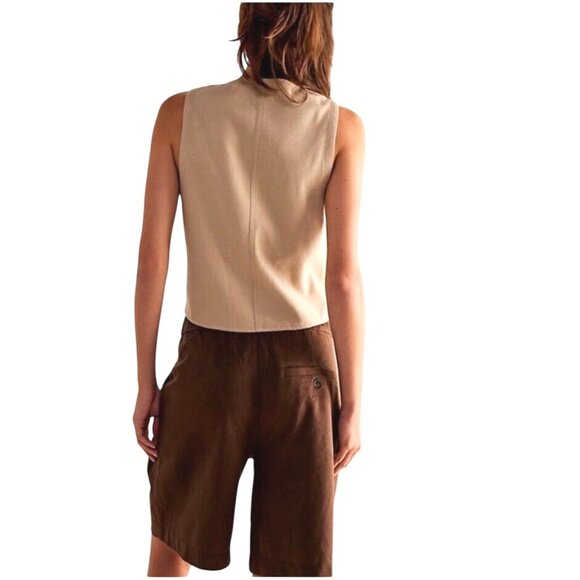 Free People We The Free Women's Straight On Suede Shorts Chestnut XS - Picture 8 of 13